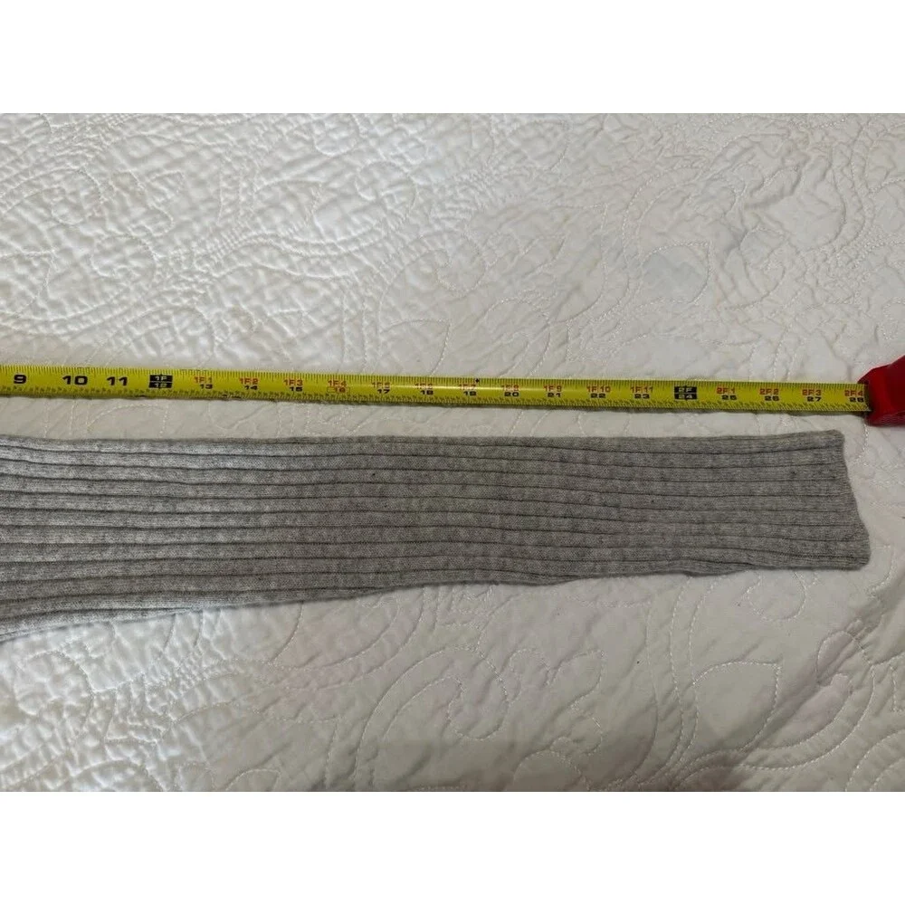 Autumn Cashmere 100% Cashmere Ribbed Long Cardigan Sweater Gray Size S